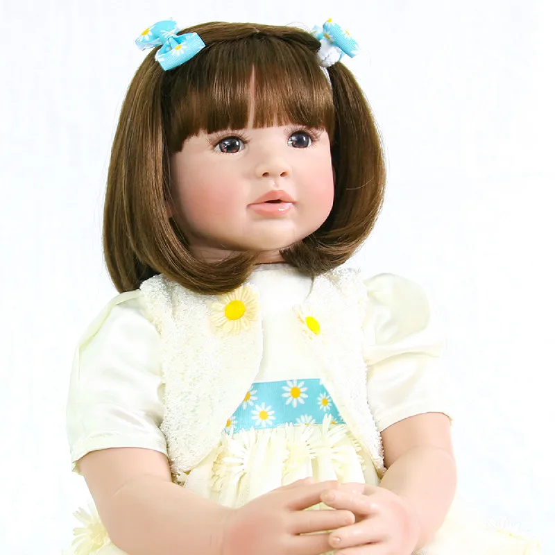 

60cm Silicone Vinyl Reborn Baby Doll 24inch Princess Toddler Alive Bebes Reborn Bonecas Brinquedo Menina LifeLike Baby NPK Dolls