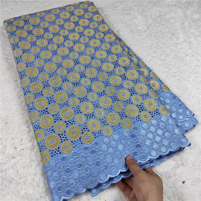 

5 Yards African Swiss Voile Lace Fabric Embroidery Lace Trim High Quality African Dry 100% Cotton Lace Fabric For Wedding 4L9603