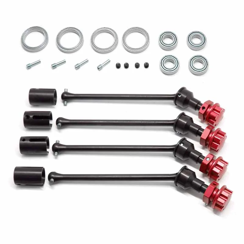 

4Pcs 8996X Steel Extended Drive Shaft CVD with Splined Wheel Hex for 1/10 Traxxas MAXX WideMaxx RC Car Parts, Red
