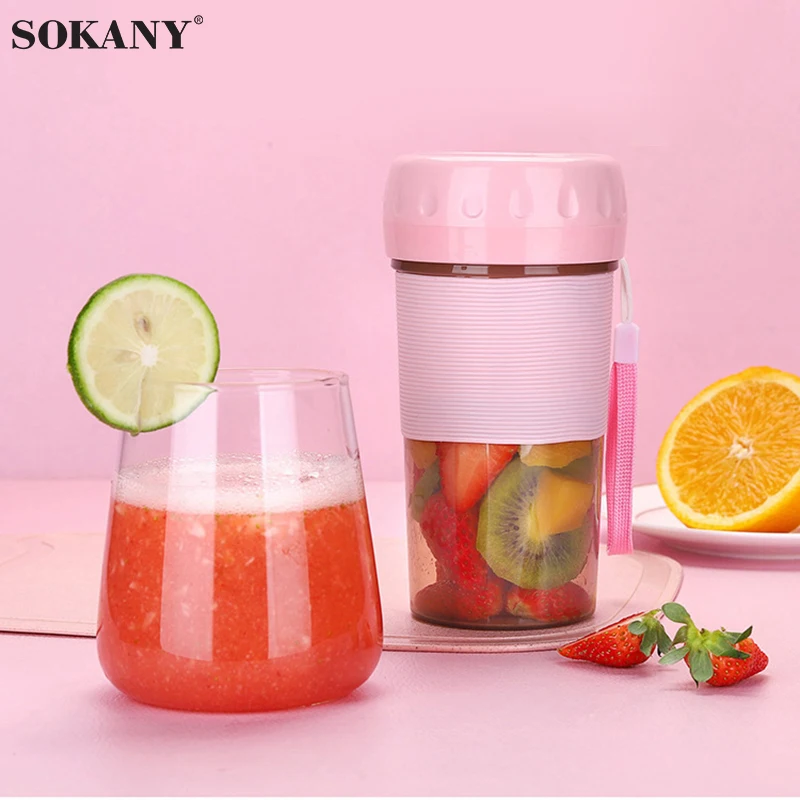 

SOKANY 300ML Portable Juicer USB Rechargable Fruit Mixer Portein Shaker Safe Protection Food Processor Fitness Travel