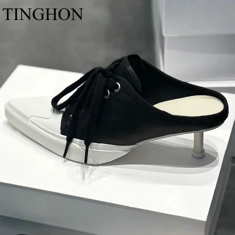 Классические женские кроссовки TINGHON на платформе, парусиновые туфли, персонализированные люксовые кеды на каблуке, повседневные кроссовки на шнуровке для скейтбординга, уличные кроссовки (art.: 3920db5ef70ee) - 3920db5ef70ee