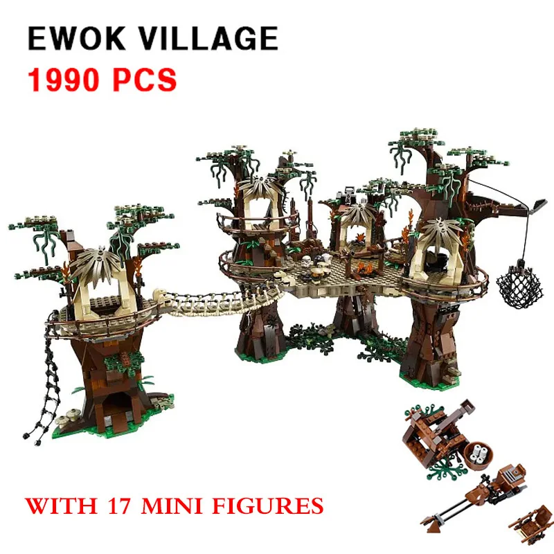

1990PCS Plan Ewok Village Building Blocks Bricks Toy Architecture Kids Christmas Birthday Gift Compatible 10236 05047
