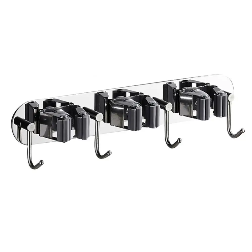 

Magnetic Hooks 4/5 Hooks Wall Hanging Bathroom Balcony Mop Broom Holder Organizer Storage Rack Home Storage Organization