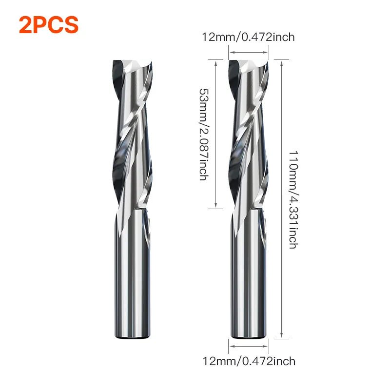 

HUHAO 2 шт. HRC65 Фреза с 2 канавками, прямой хвостовик, фреза с ЧПУ 4, 6, 8, 20 мм, инструменты с ЧПУ, концевая фреза для алюминия, нержавеющей стали
