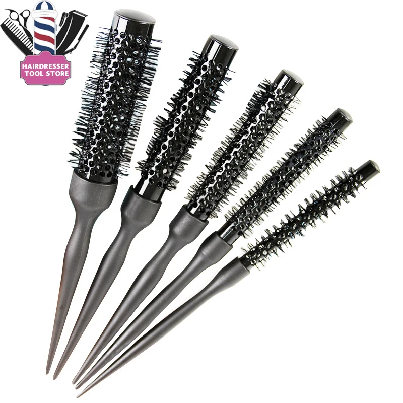 

Round Aluminum Tube Hairdressing Combs Cylinder Massage Curly Rat Tail Handle Hair Brush for Home Beauty Salon Hairstyling Tools