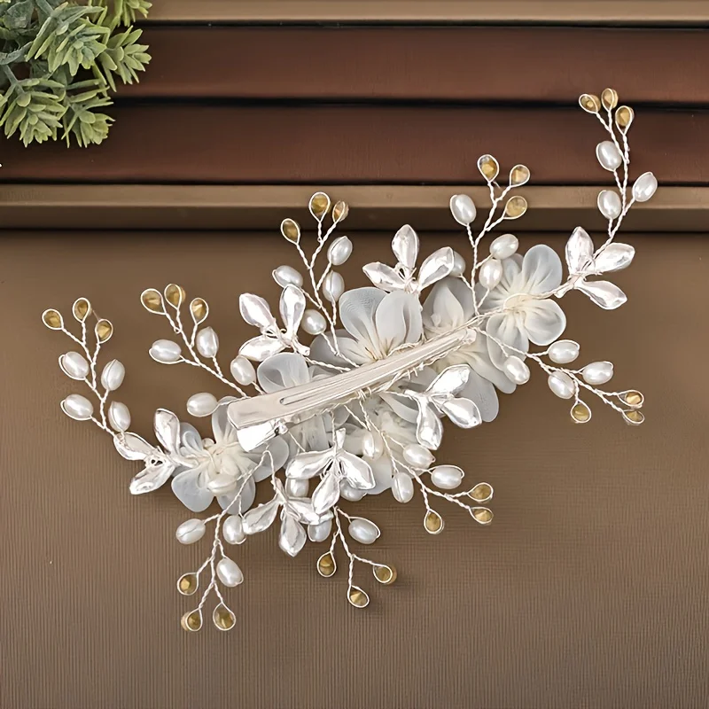Женская заколка для волос с жемчугом