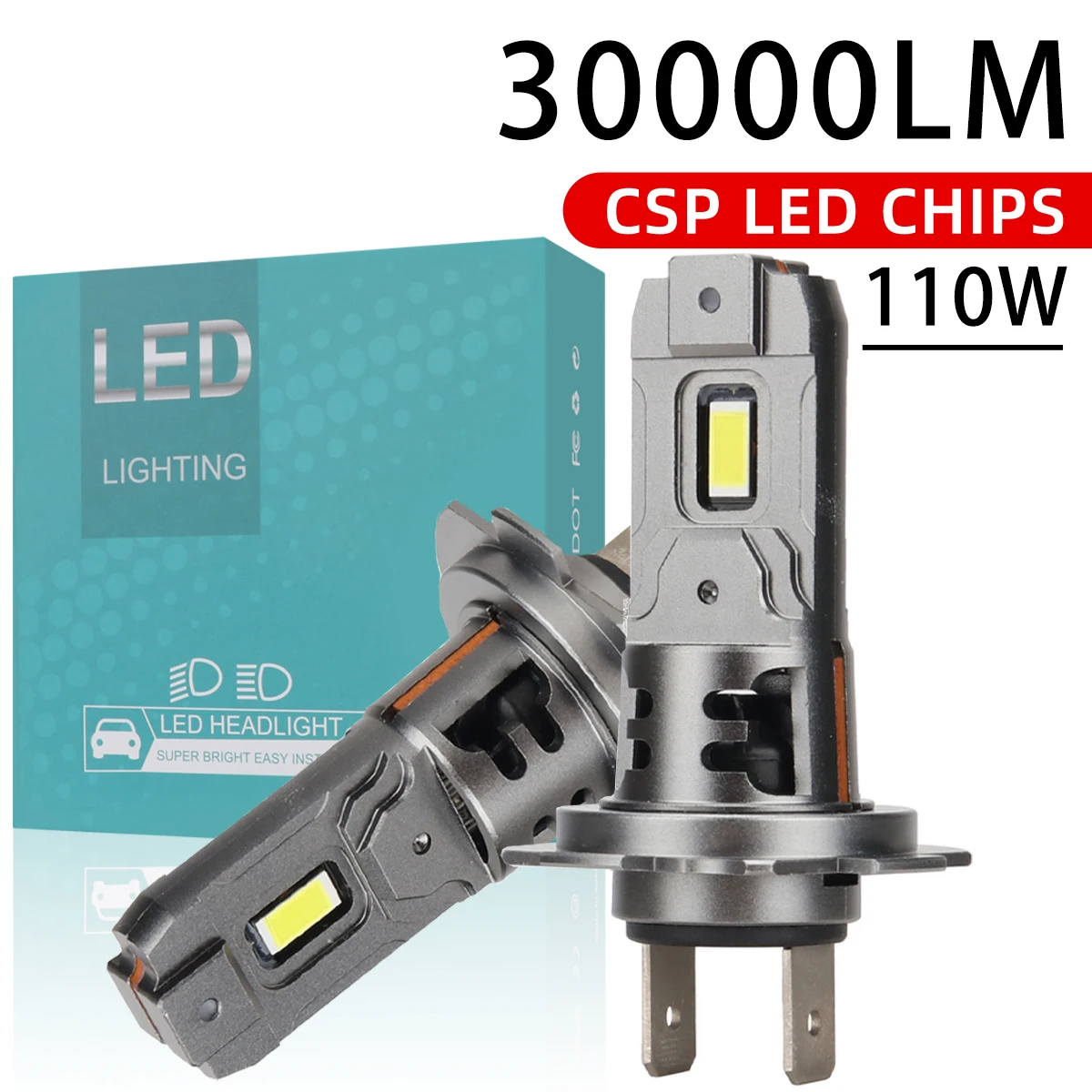 2 шт., беспроводные автомобильные лампы H7, 110 Вт, 6000 лм, к