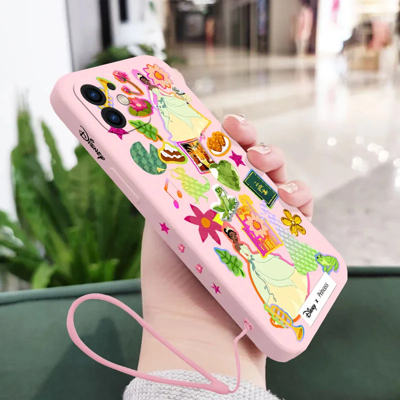 

Cartoon Disney Princess Phone Case For Samsung A81 A53 A50 A12 A22S A52 A52S A51 A72 A71 A32 A22 A20 A30 A11 4G 5G With Lanyard