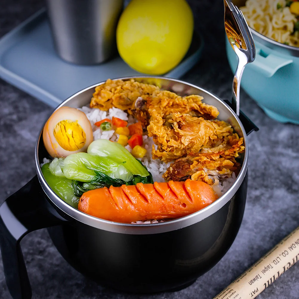 

1 pc Stainless Steel Serving Bowls Instant Noodle Bowl With Lid Metal Salad Bowl Stainless Steel Prep Bowls