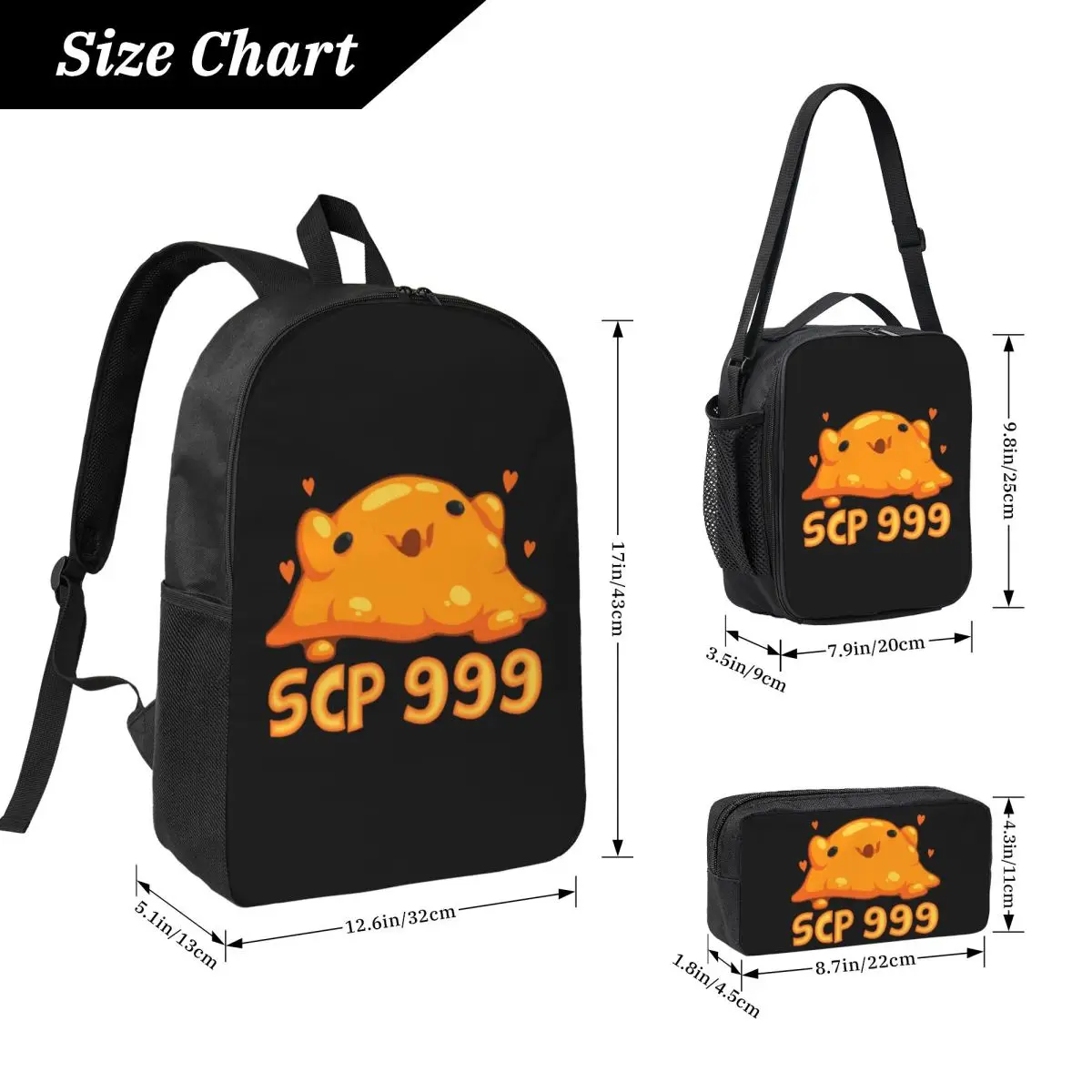 Фото Рюкзак SCP 999 для мальчиков и девочек, школьная сумка, сумка через плечо, набор из 3 предметов: термосумка для обедов, пенал. №4
