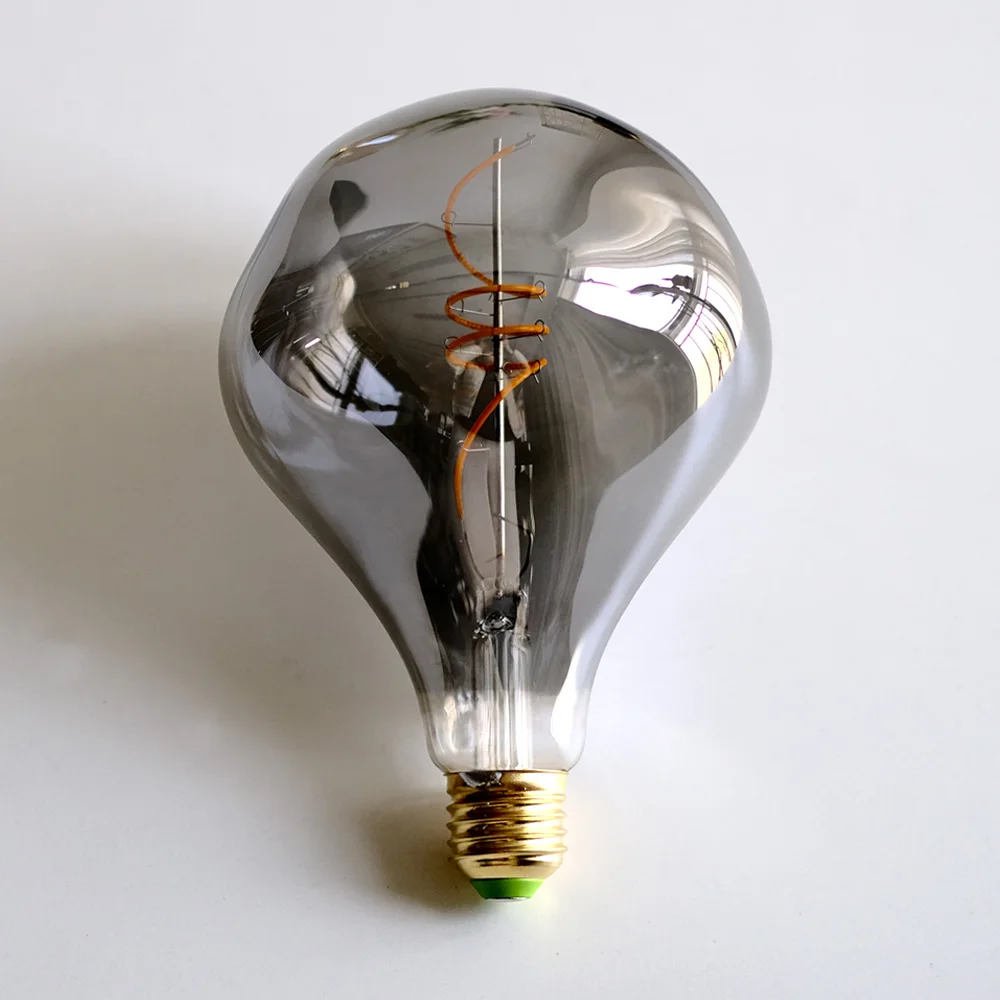 Фото Светодиодная лампа TIANFAN G125 Alien Edison, 4 Вт (25 Вт Eq), теплый свет 2000 К, с регулируемой яркостью, 110 В/220 В, янтарный/дымчатый, дизайн из спиральной нити в стиле ретро №5