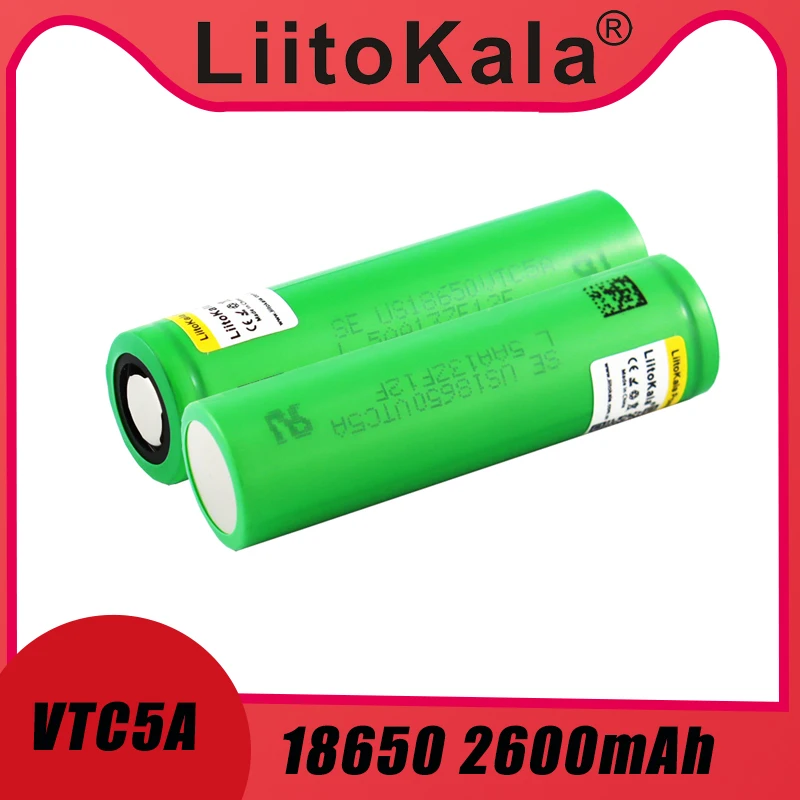 Liitokala Original 3.6V 18650 2600mAh Battery US18650 VTC5A High Drain 40A Battery