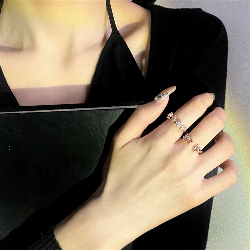 Японское и женское изысканное открытое регулируемое кольцо со звездой