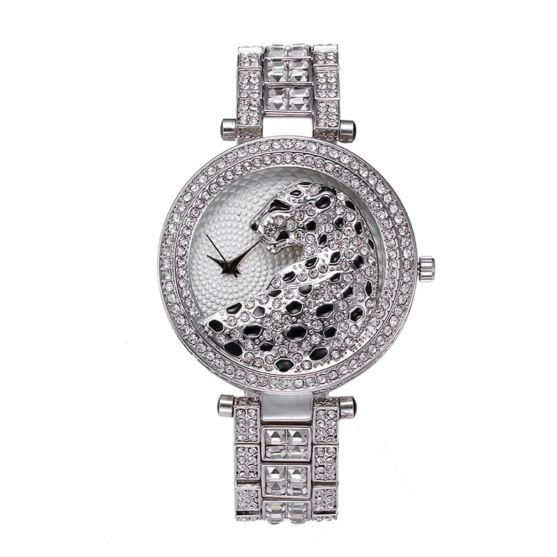 

2023 Hot Selling Leopard With Diamond Inlaid Steel Band Personalized And Fashionable Women's Watch High End Waterproof Quartz Wa