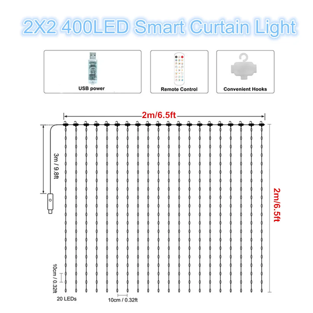 DACHAN Умные светодиодные гирлянды RGBIC