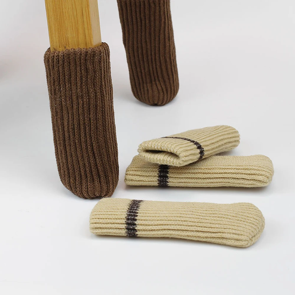 

4Pcs/Set Chair Leg Cover Socks Floor Protector Table Foot Knitting Socks Skidproof Door Handle Cover Home Decor