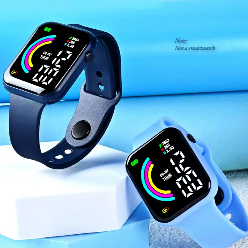 LED Waterproof Bracelet Watch Student Watch Boys Teenagers Students Children Fashion Square Sports Waterproof Electronic Watch