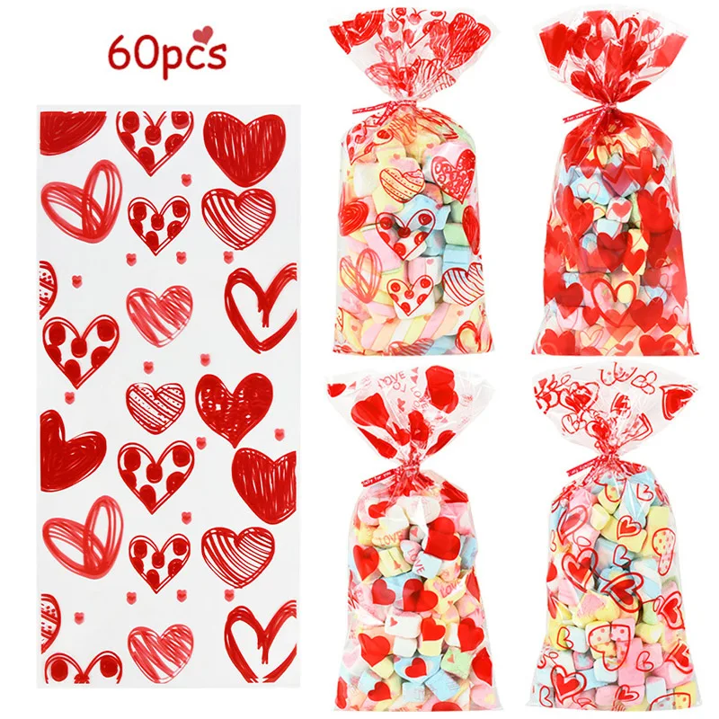 

60 шт., пластиковые пакеты для конфет и печенья