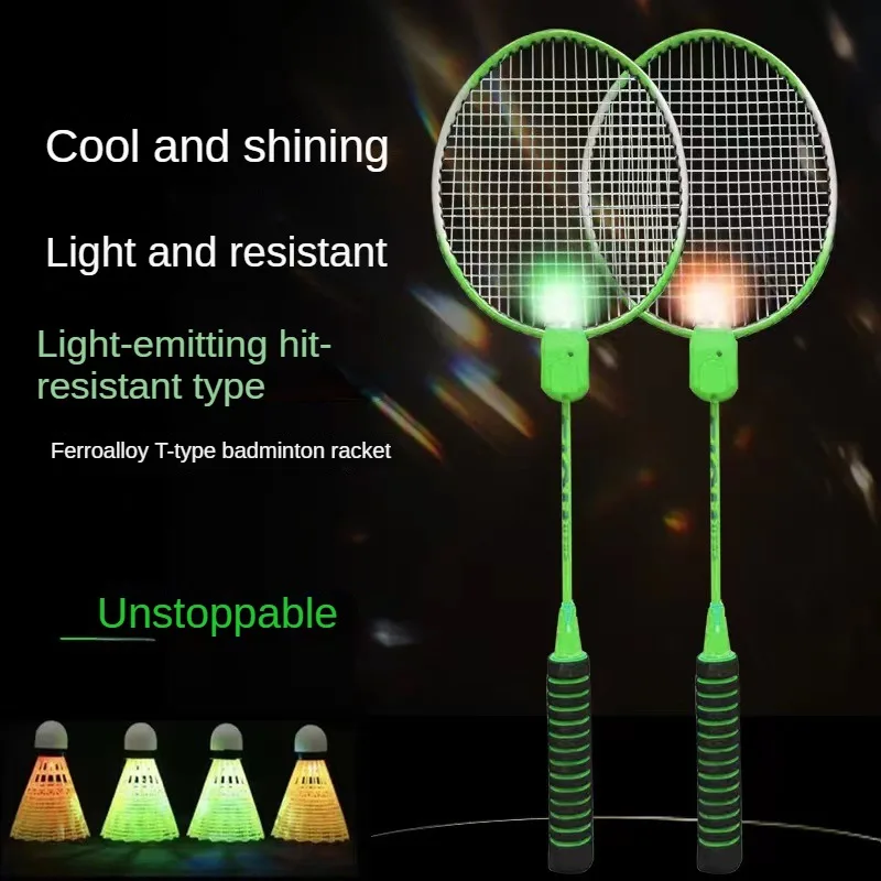 

Luminous Badminton Racket Ultra-Light Entertainment Parent-Child Interaction Carbon Double Shot