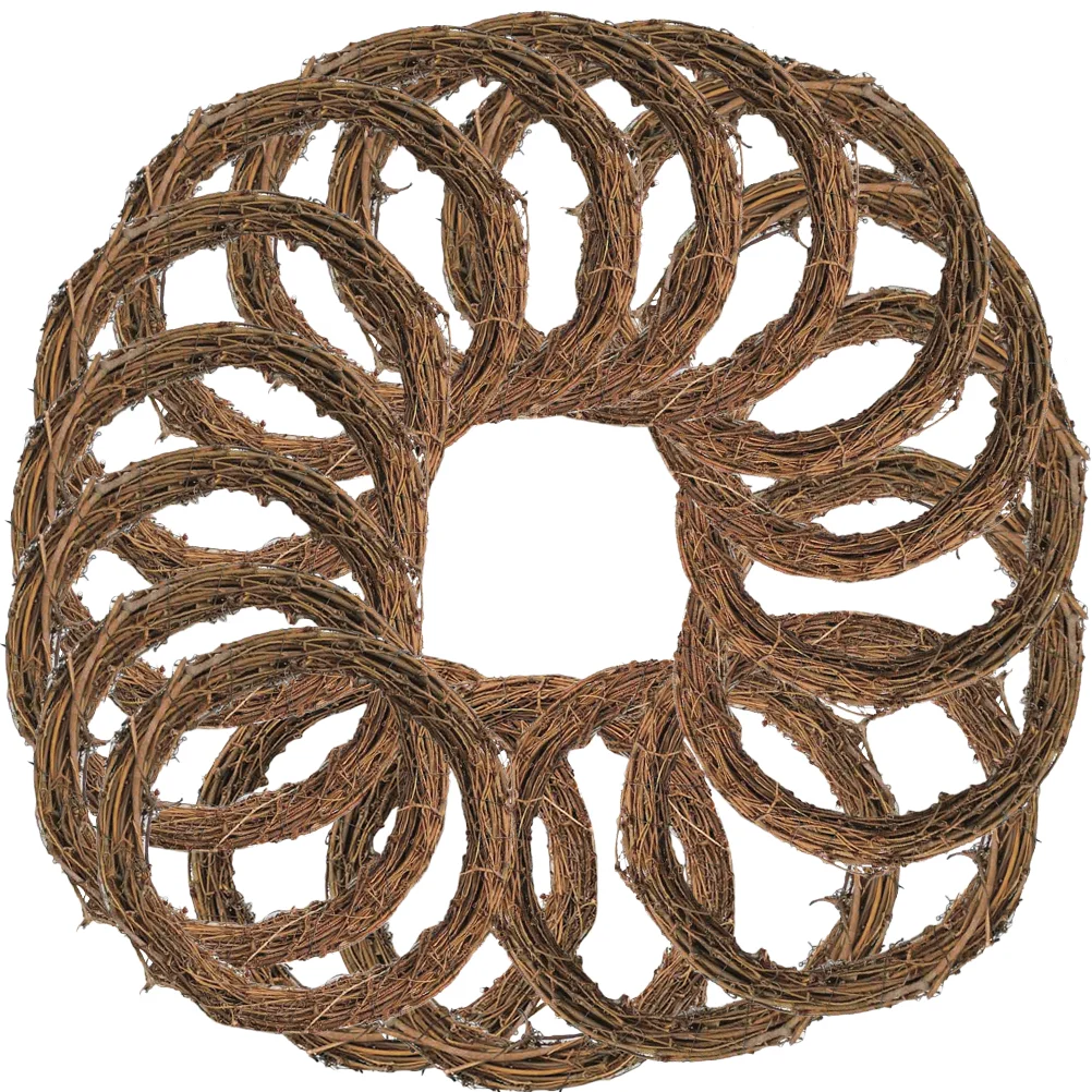 

16 Pcs Earth Vine Garland DIY Wreath Accessory Christmas Natural Rattan Rings Frame Floral Decor