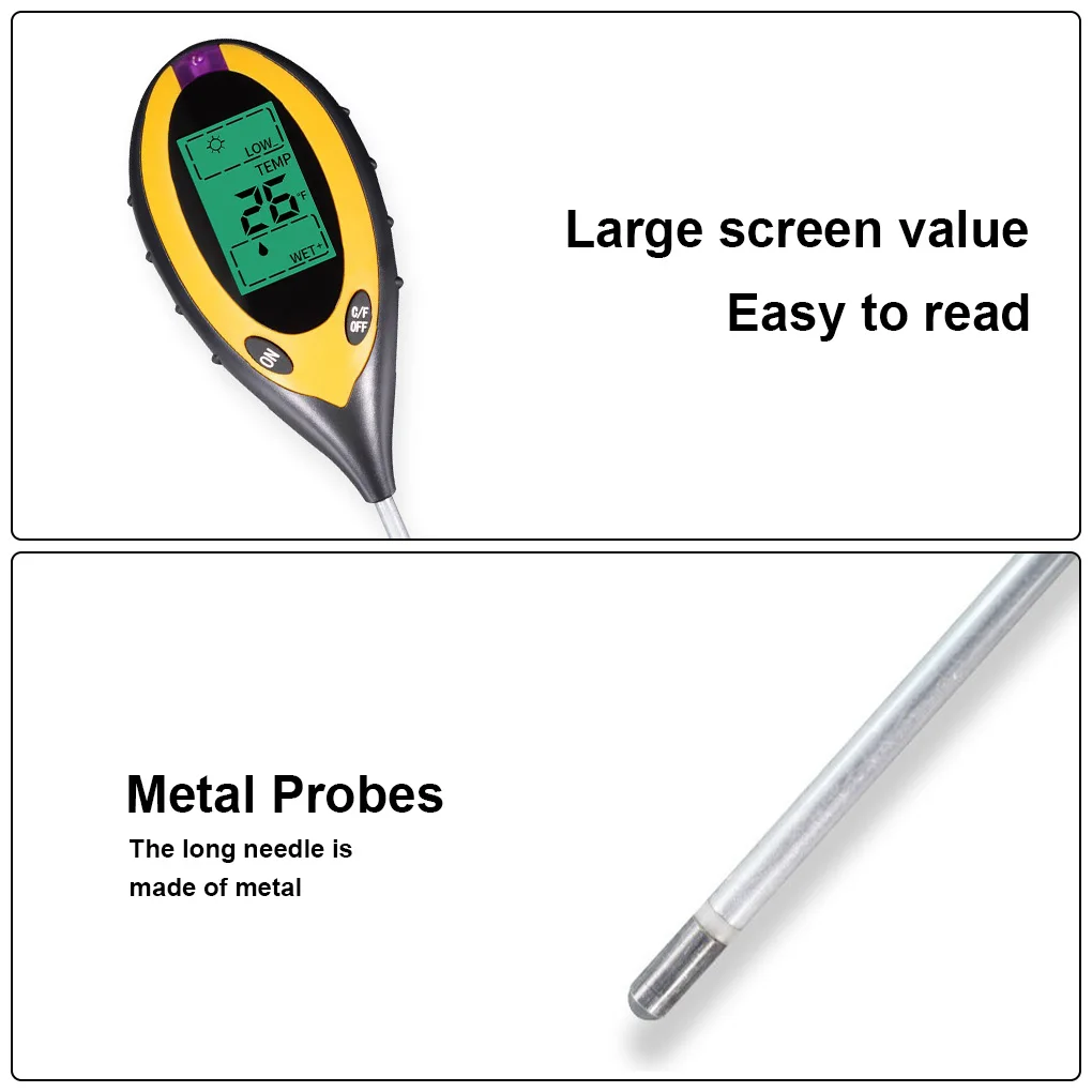 4 в 1 прибор для измерения влажности почвы температуры и кислотности |