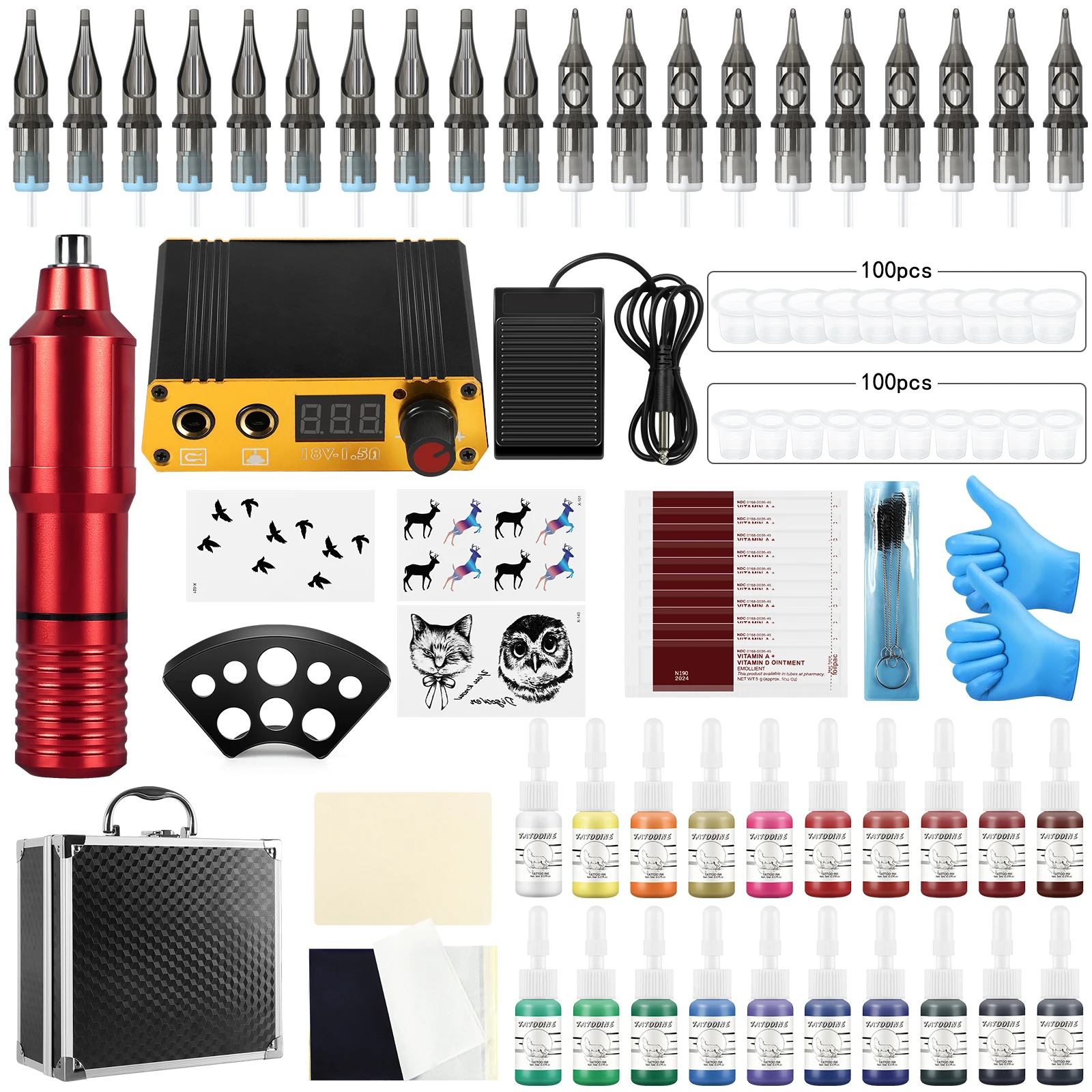 

Tattoo Kit 1 Set Lightweight And Portable Tattoo Pen Set Rotary Makeup Tattoo Pen Box Machine Motor Tools For DIY Tattoo