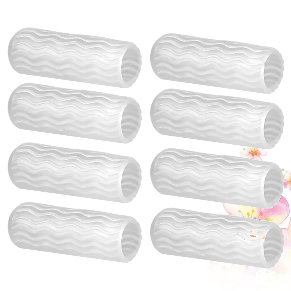 

4 Pairs Toe Sleeve Toe Cover Protector Orthopedic Toe Cover Overlapping Toe Separation Cover (White)
