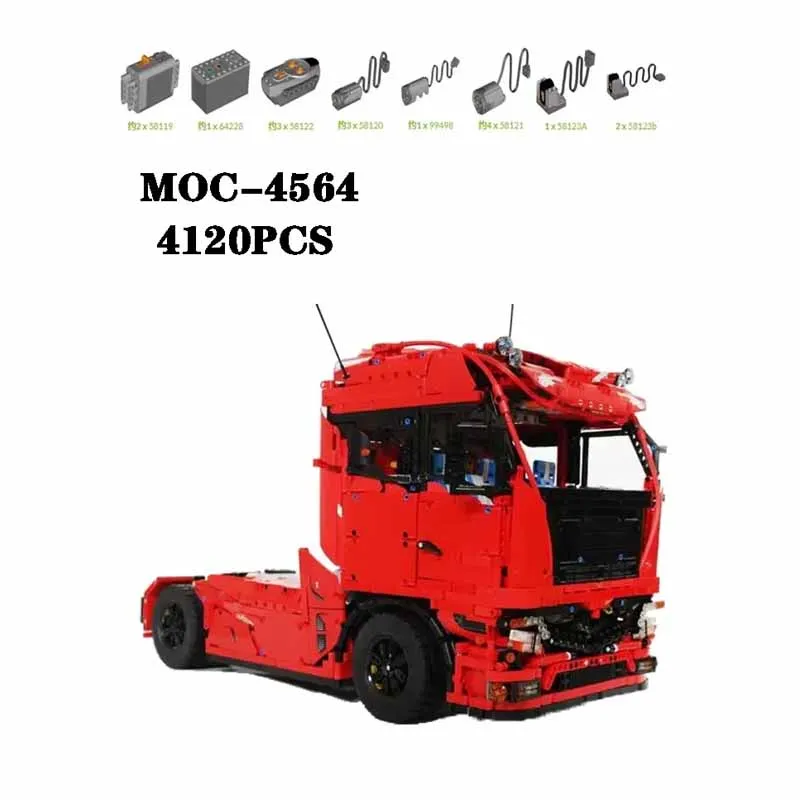 Классический строительный блок MOC-4564, тягач, прицепная головка, сращивание высокой сложности, 4120 шт., игрушка для взрослых и детей, подарок на день рождения (art.: 3920ccb5b60c9) - 3920ccb5b60c9