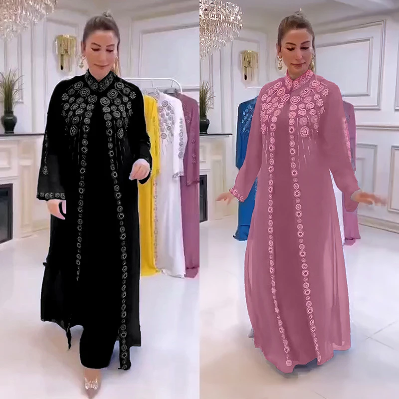 

Женское длинное платье из шифона, 2 предмета