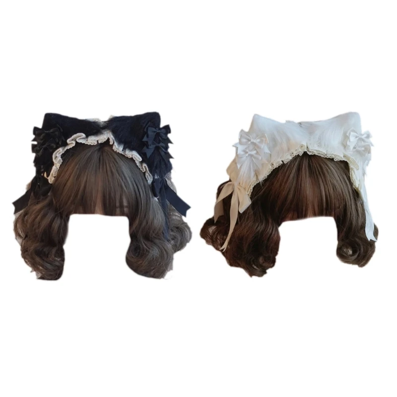 

Cat Ear Hairband Girl Anime Lace Bow-Headbands Teen Girl Party Props Headwear Dropshipping