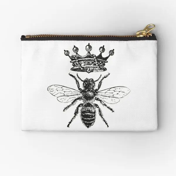 

Винтажные медовые пчелы Queen Bee, черные кармашки на молнии, женские карманы для хранения ключей, чистый бумажник для денег, маленькая сумка для нижнего белья, трусики