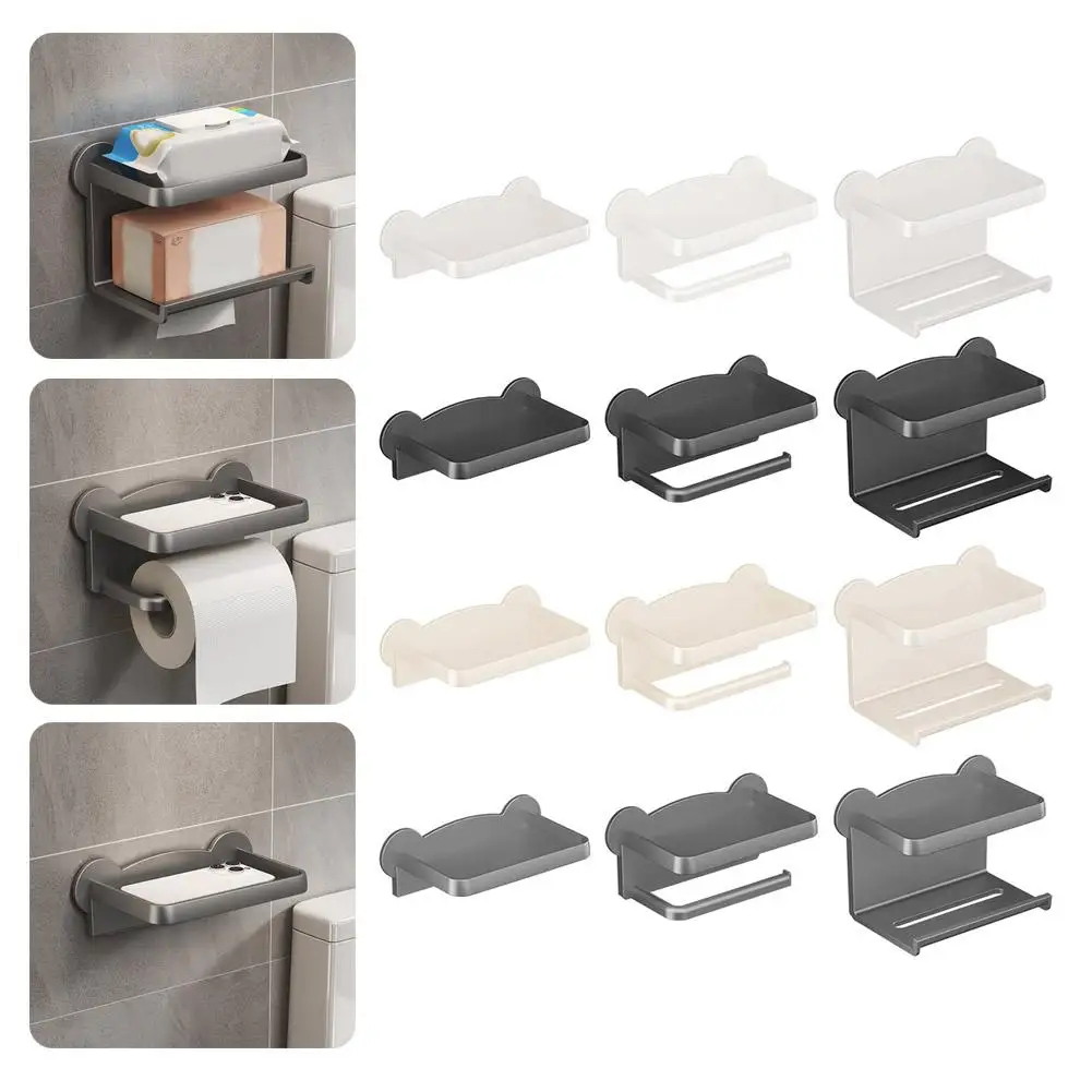 

Plastic Home Bathroom Paper Towel Holder No Punching Phone Wall Mobile Rack Toilet Tissue Box Accessories Holder Mounted Ro E3J9