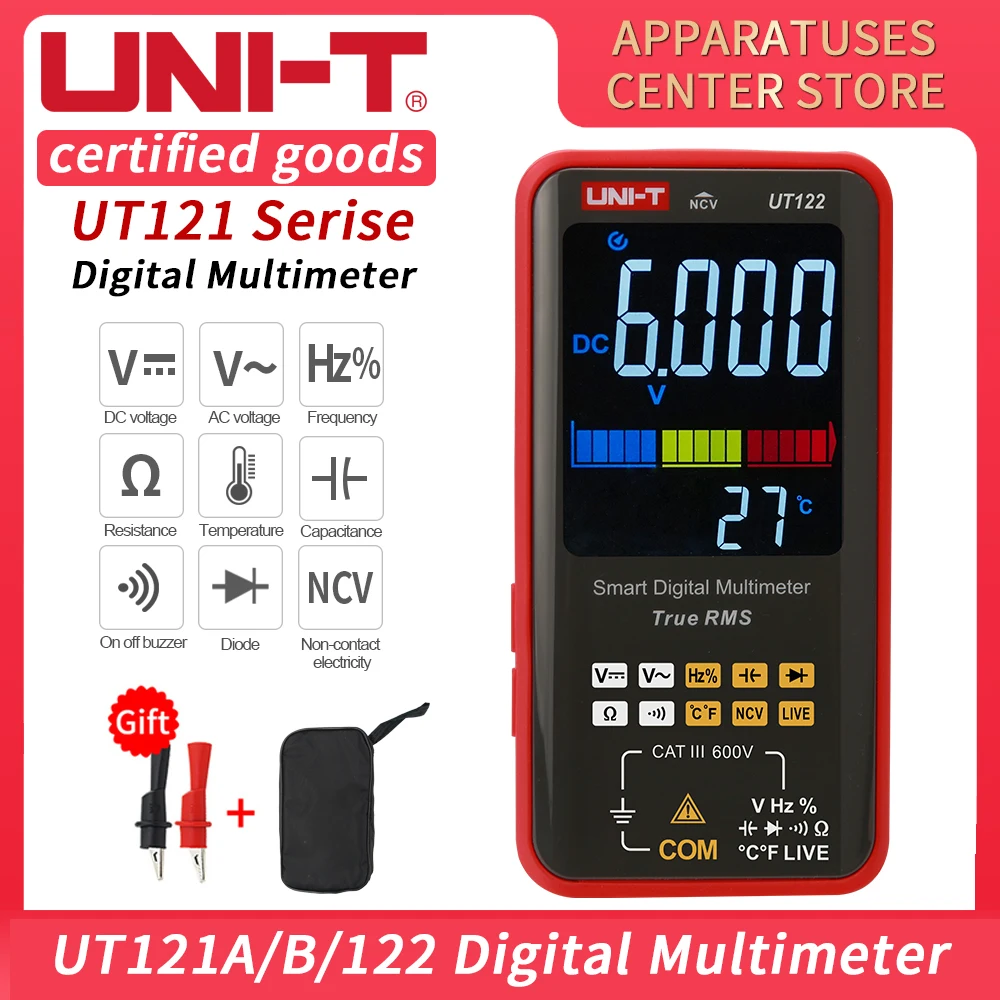 

Умный Профессиональный цифровой мультиметр UNI-T UT121A UT121B UT122, тестер низшей теплоты сгорания, EBTN экран, режим двойного отображения, мультиметр