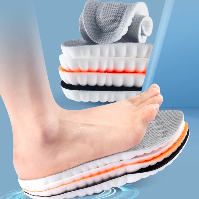 Latex Sport Insoles Soft High Elasticity Shoe Pads Orthotic Breathable Deodorant Shock Absorption Cushion Arch Support Insole