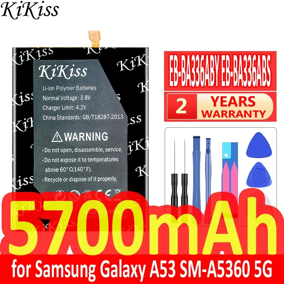 Аккумулятор KiKiss 5700 мАч EB-BA336ABY EB-BA336ABS для Samsung Galaxy A53 SM-A5360 A5360 A33 5G
