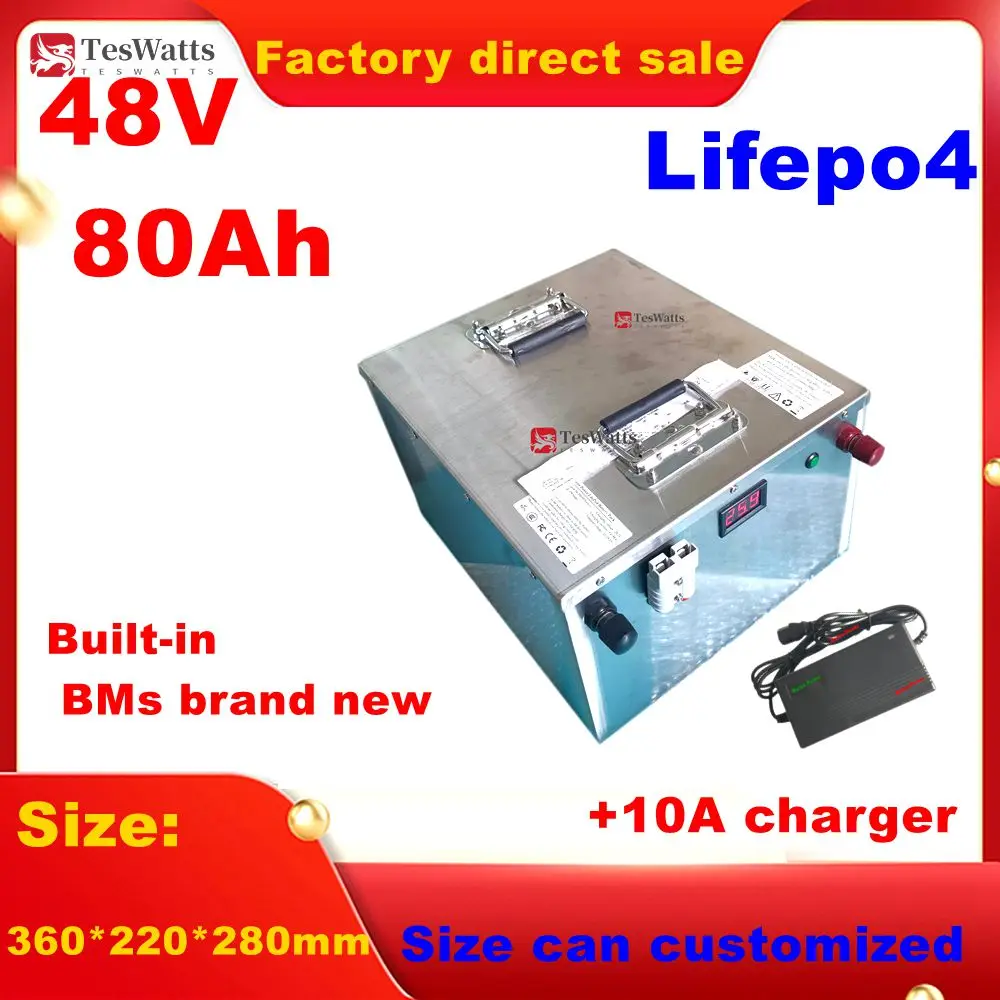 48 В 80 Ач Lifepo4 литиевая батарея Литий-железо-фосфатный с BMS для 6000 Вт 4000 скутера