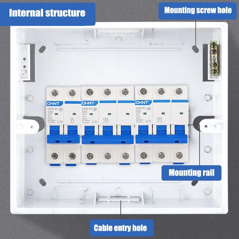 

Plastic Distribution Box for 2-4/5-8/9-12 Ways Miniature Circuit Breaker Surface Mounted Distribution for PROTECTION DropShip
