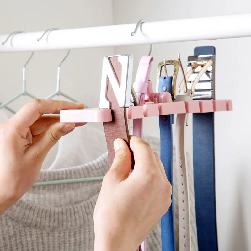 

2 Color Multifuctional Storage Rack Tie Belt Organizer Rotating Ties Hanger Holder Wardrobe Closet Storage Holder Plastic Shelf