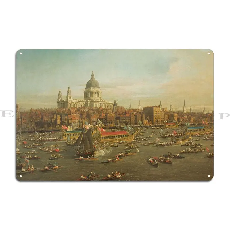 Металлический знак река тамса в ретро-стиле