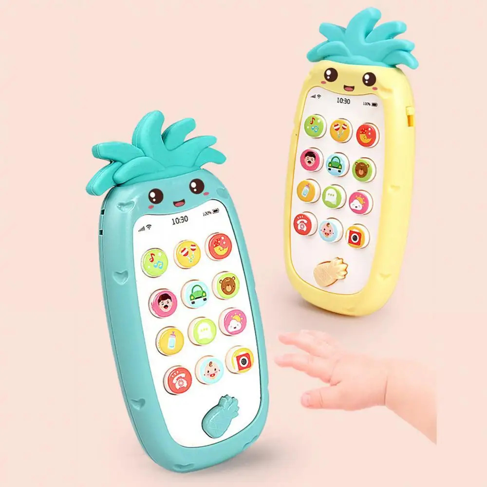 

Simulated Toy Pineapple Shape Mobile Phone Bilingual Musical LED Kids Education Toy
