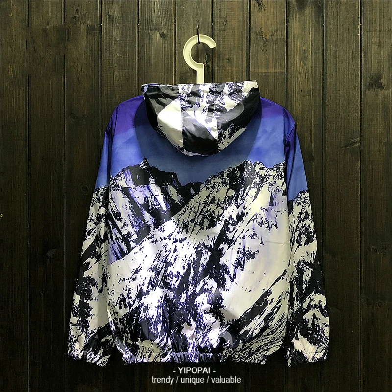

Windbreaker Jacket Men Women Outdoor Print Jacket Hiking Sports Jacket Male Hooded Coat Climbing Clothing Chamarras Para Hombre
