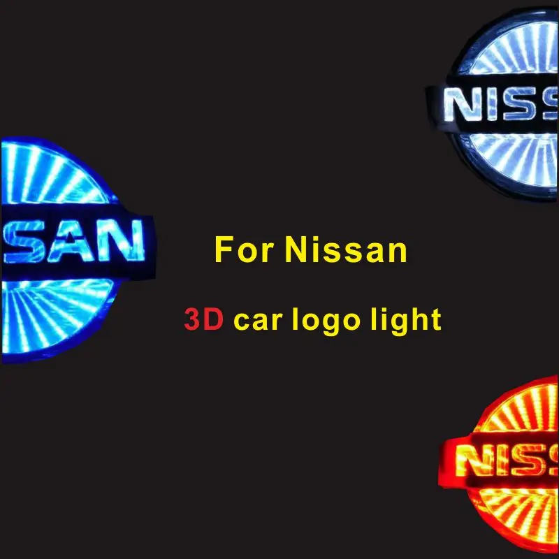 

1P For Nissan Tiida X-TRAIL Junyi Geniss LIVINA Cedric Car 3D LED Light Logo Badge Light Change Decorative LED Light Accessories