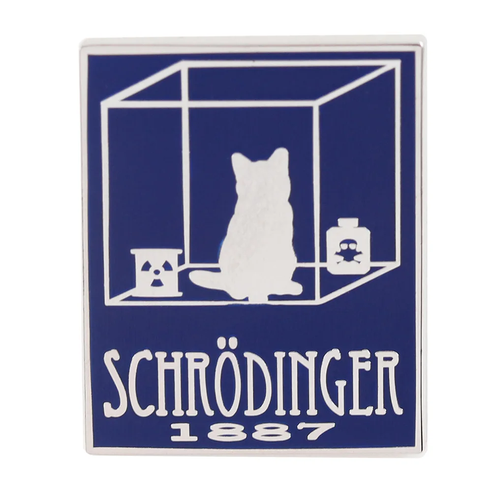 Креативная брошь Schrödinger's Cat Science Concept, квантовый физический эксперимент, металлический значок, школьная сумка, аксессуар на булавке (art.: 3920d3a86b131) - 3920d3a86b131