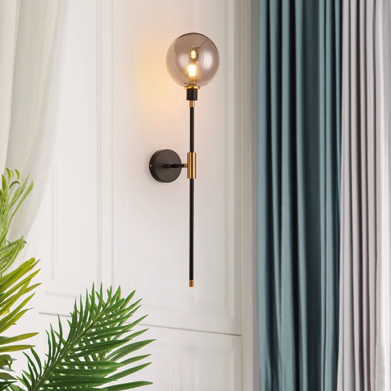 Modern Wall Light Glass Ball Led Nordic Aisle Corridor Lighting Sconces for Living Room Bedroom Study Interior Home Decor Lamp
