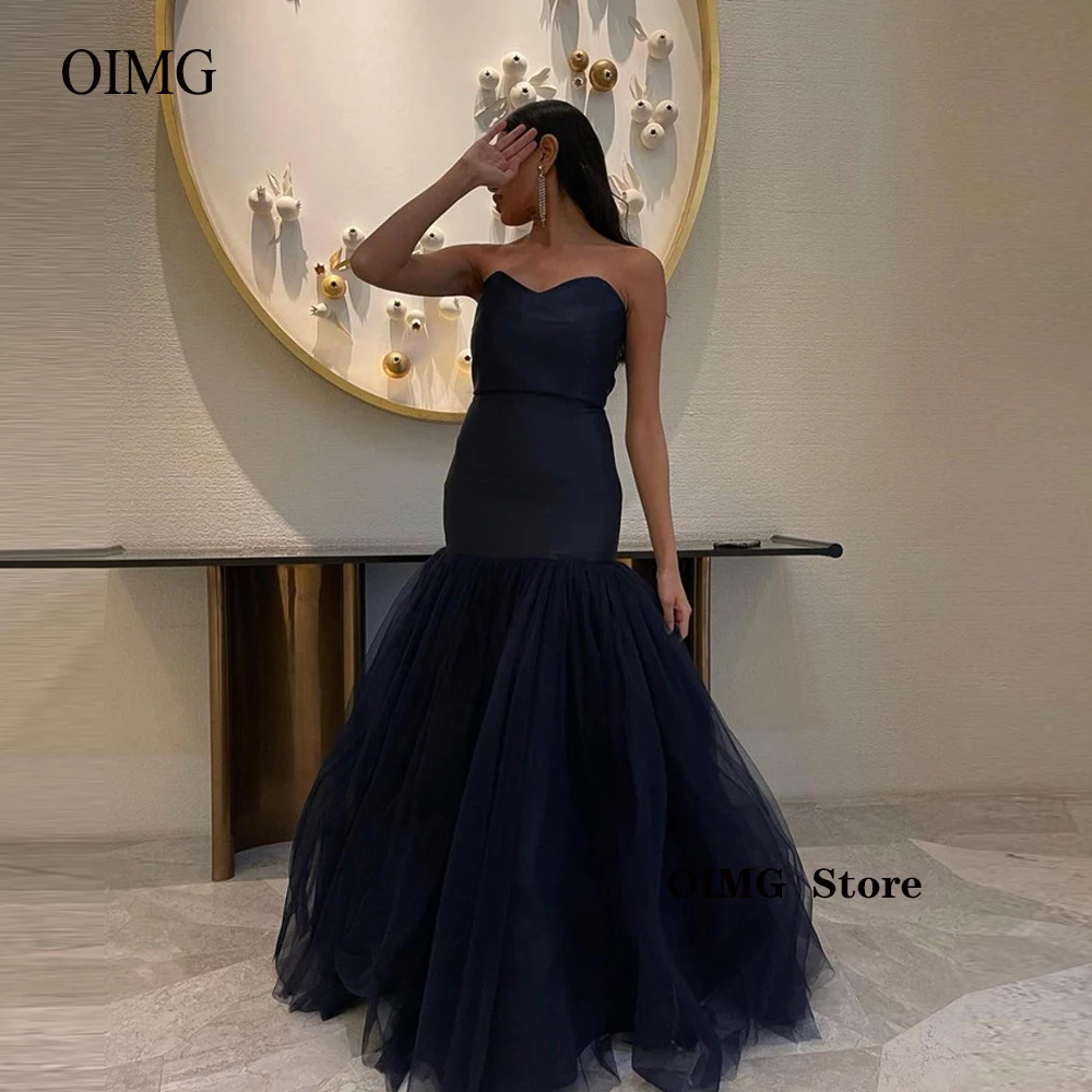 Купи OIMG Sweetheart Mermaid Tulle Long Prom Dresses Evening Party Dress Floor Length Party Formal Gowns Robe de soiree Vestidos за 4,647 рублей в магазине AliExpress