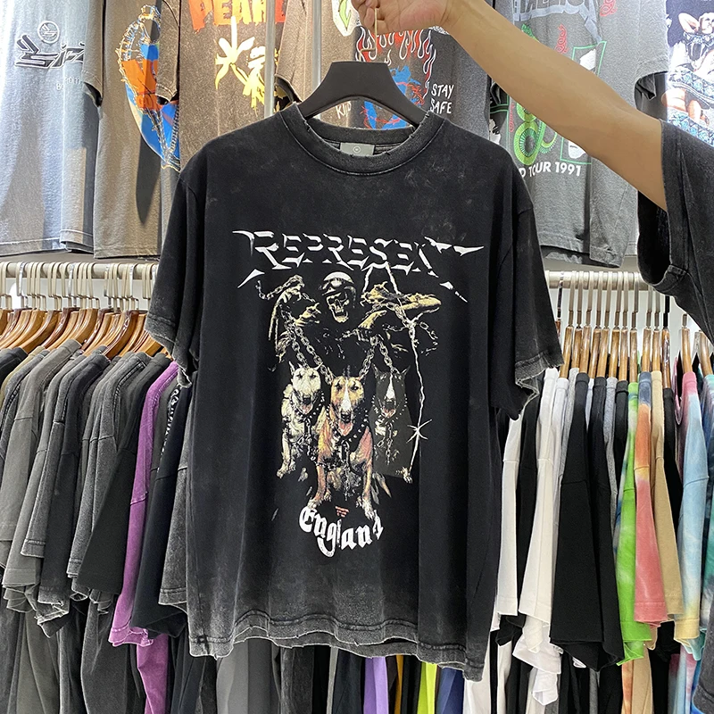 

Футболка Мужская/женская с коротким рукавом, модная тенниска в винтажном стиле, майка с принтом, лето 1:1