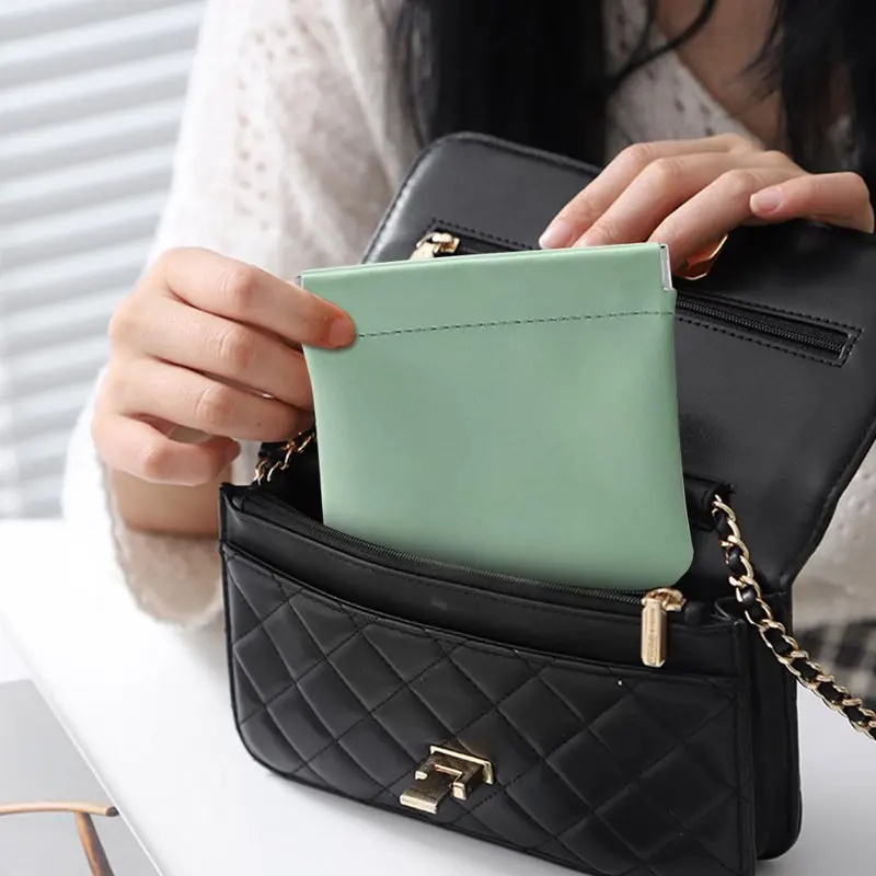 Clearance! 5Pcs Lambskin Pocket Cosmetic Bag, Waterproof Portable Small Makeup Bag  Zipper Self-closing Small Makeup Pouch for W
