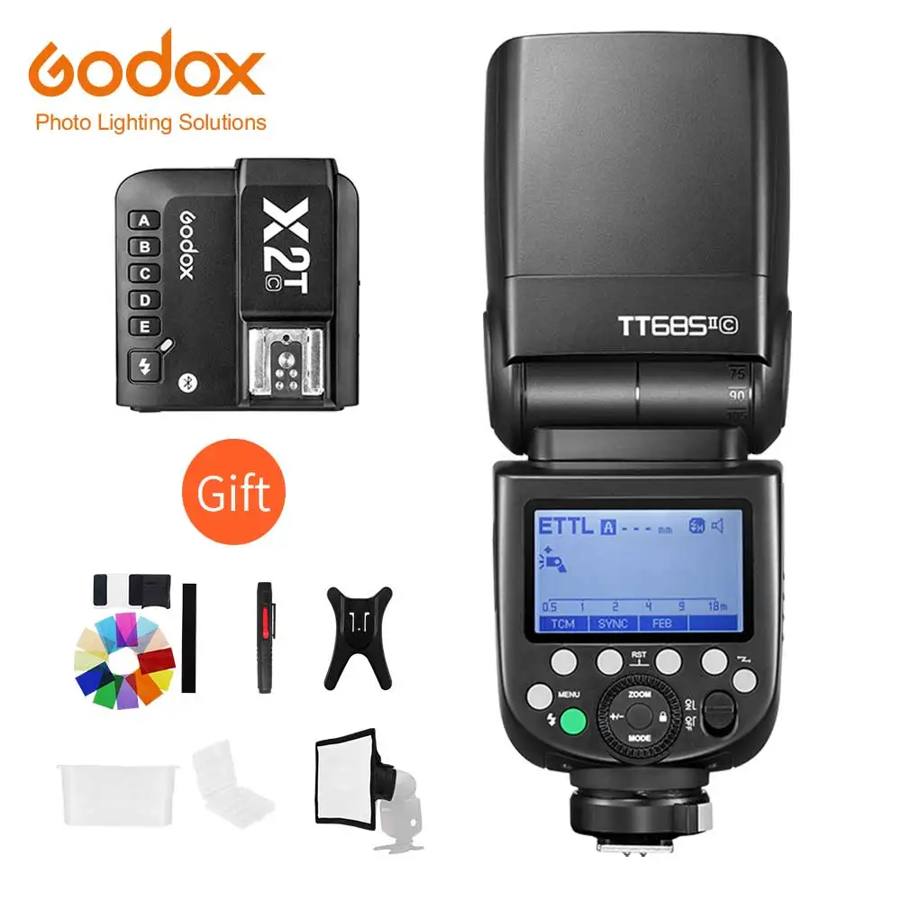

Godox TT685II TTL HSS Camera Flash Speedlite TT685II-C Built-in 2.4G Wireless X System For Canon Nikon Sony Fuji Olympus Camera