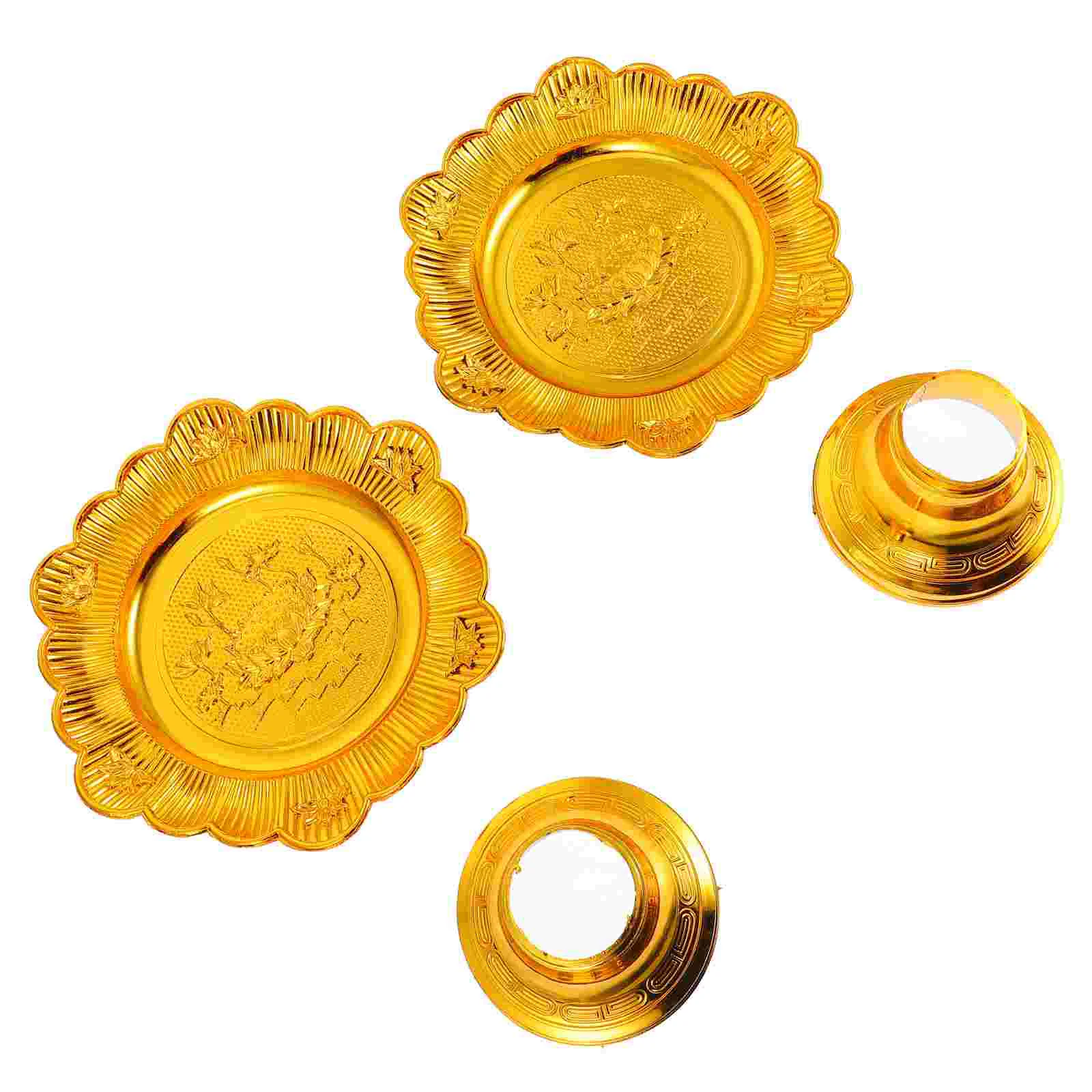 

2 Pcs Tribute Plate Accessory Tray Thai Amulet Tray Offering Plate Offering Bowl Pp Temple Bowl Snack Tray