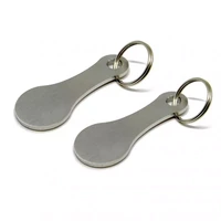 2pcs shopping trolley tokens couple key chains decorative key hook keyrings aluminum alloy key ring coin holder keychain